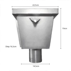 Aluminium vergaarbak junior rond 80 mm - Ral-7021 fijnstructuur | Kallos - Afbeelding 4