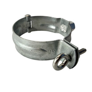 Scharnierpijpbeugel gegalv. 80mm met moer M8/M10