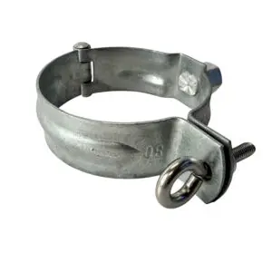 Scharnierpijpbeugel gegalv. 80mm met moer M8/M10
