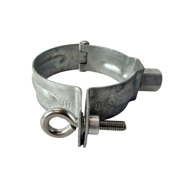 Scharnierpijpbeugel gegalv. 80mm met moer M8/M10 - Afbeelding 2