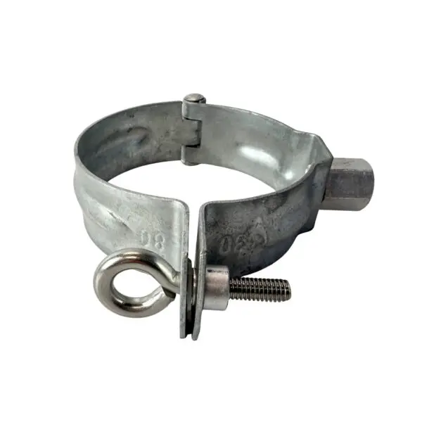 Scharnierpijpbeugel gegalv. 80mm met moer M8/M10 - Afbeelding 2
