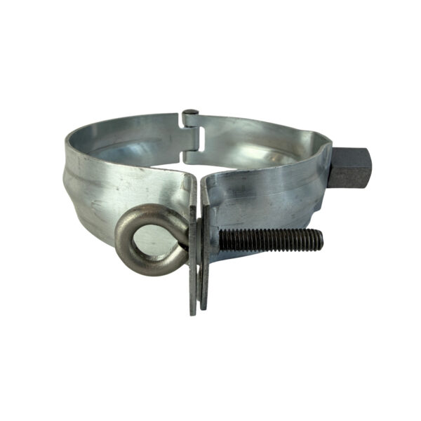 Zinken scharnierpijpbeugel 100mm met moer M10 - Afbeelding 2