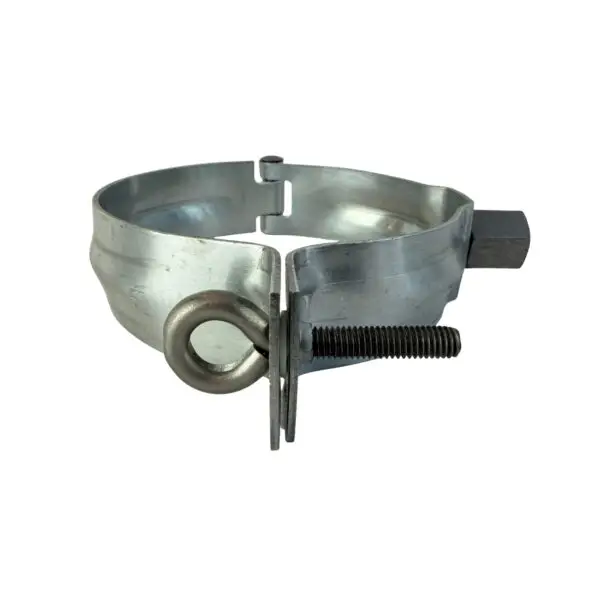 Zinken scharnierpijpbeugel 100mm met moer M10 - Afbeelding 2