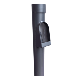 Aluminium regenpijp bladafscheider 80mm rond - RAL 7021 fijnstructuur