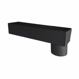 Aluminium stadsuitloop 60x80mm rond 80mm - Ral-9005 fijnstructuur