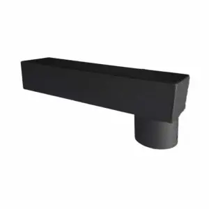 Aluminium stadsuitloop 60x80 mm rond 80 mm - Ral-9005 fijnstructuur | Kallos