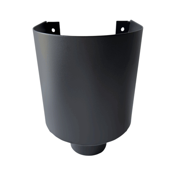 Aluminium regenpijp vergaarbak mini 80mm rond - RAL 7021 fijnstructuur - Afbeelding 2