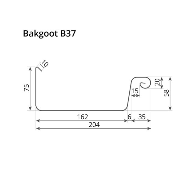 Bakgoot zink B37 3 meter 0.80mm - Nedzink - Afbeelding 2