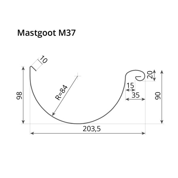Mastgoot zink M37 0.80mm - Nedzink - Afbeelding 2