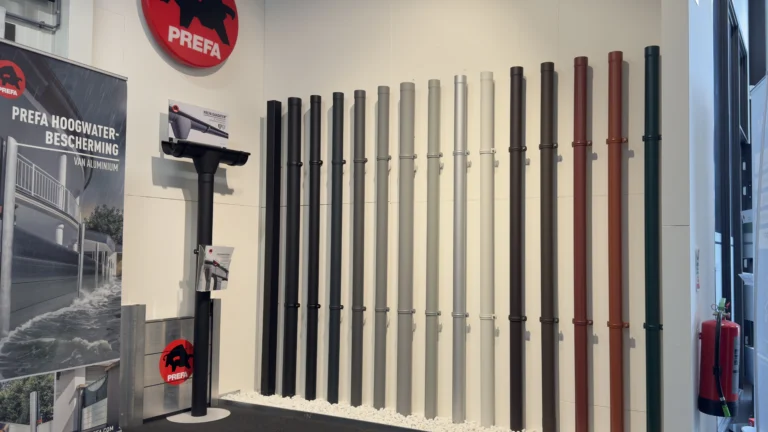 Prefa-assortiment in de HWA Totaal showroom