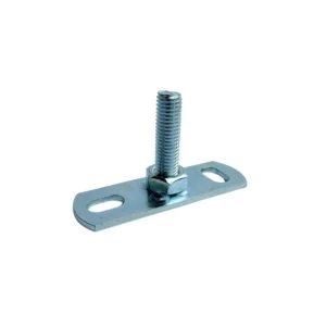 Montageplaat gegalv. M10 t.b.v. scharnierpijpbeugel + draadeind gegalv. M10x40 mm - Afbeelding 1