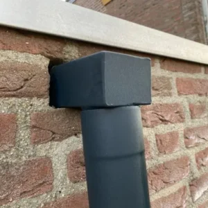 Aluminium stadsuitloop 60x80 mm rond 80 mm - Ral-9005 fijnstructuur | Kallos - Afbeelding 3