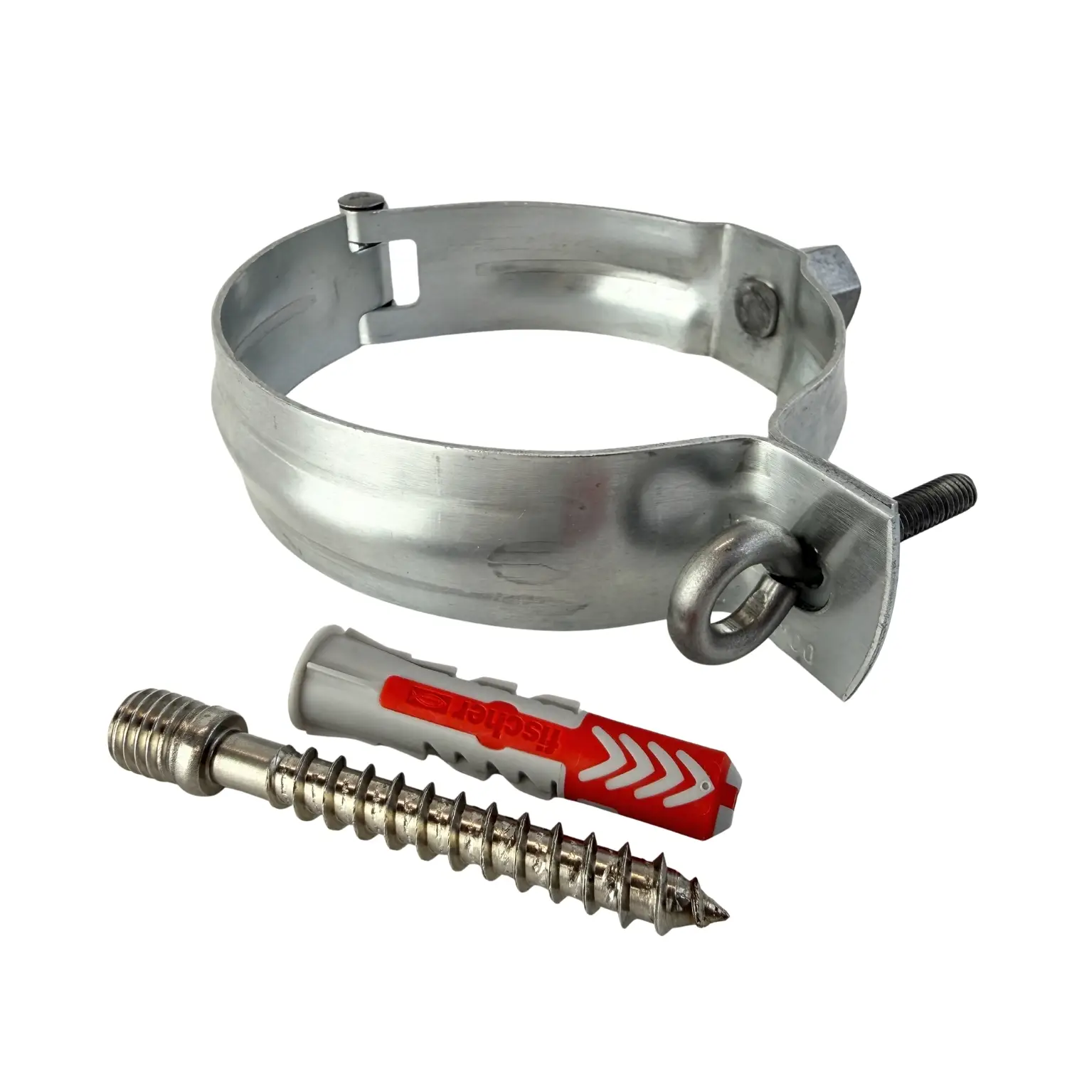 Zinken scharnierpijpbeugel 100mm met moer M10