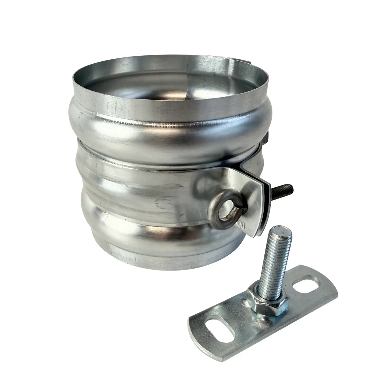Zinken scharnierpijpbeugel 100mm met moer M10 + wrong