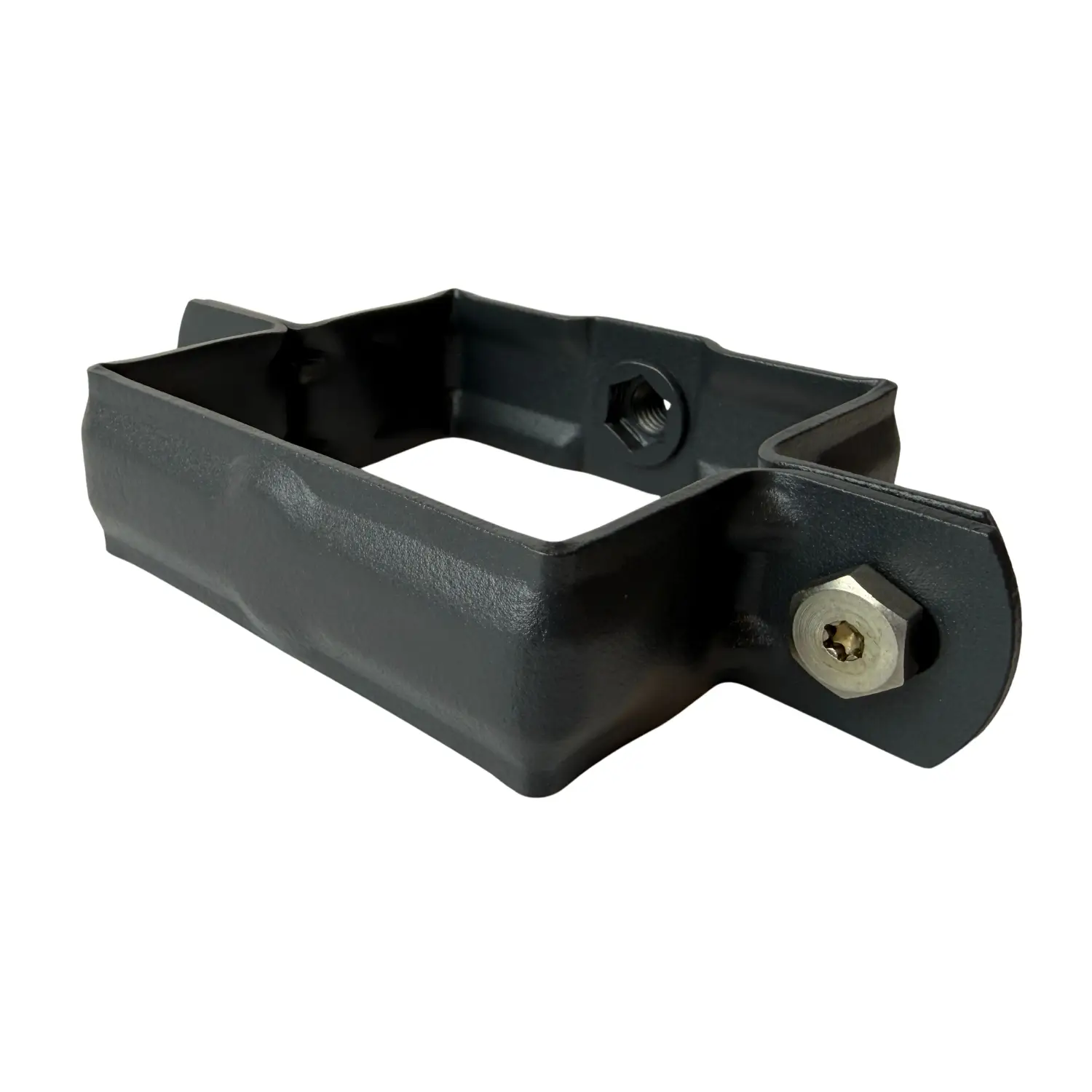 Aluminium M10 beugel 80×80 mm – RAL 7021 fijnstructuur