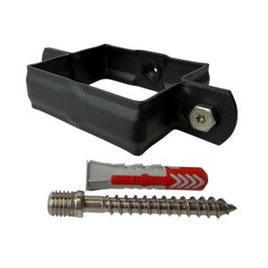 Aluminium M10 beugel 80×80 mm – RAL 7021 fijnstructuur