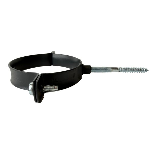 80mm regenpijp beugel met 80mm schroefpen (muur- en houtmontage) - RAL 7021 fijnstructuur - Afbeelding 2