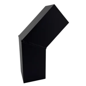 Bocht aluminium vierkant 80x80 mm - 40 graden - Ral-9005 fijnstructuur | Kallos - Afbeelding 1