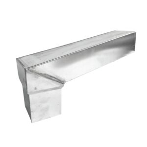 Stadsuitloop zink 60x80mm naar 78x78mm vierkant 300mm lang