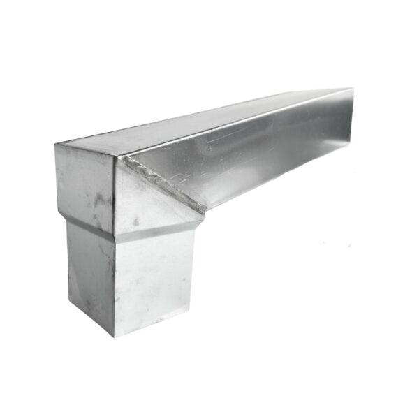 Stadsuitloop zink 60x80mm naar 78x78mm vierkant 300mm lang - Afbeelding 3