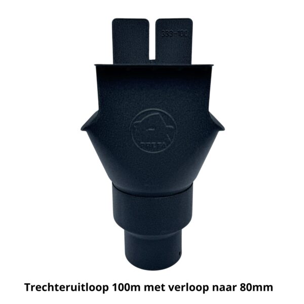Trechteruitloop B333 100mm - zwart - Afbeelding 3