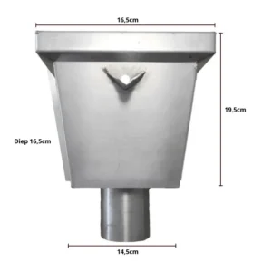 Aluminium vergaarbak junior rond 80 mm - Ral-9005 fijnstructuur | Kallos - Afbeelding 3