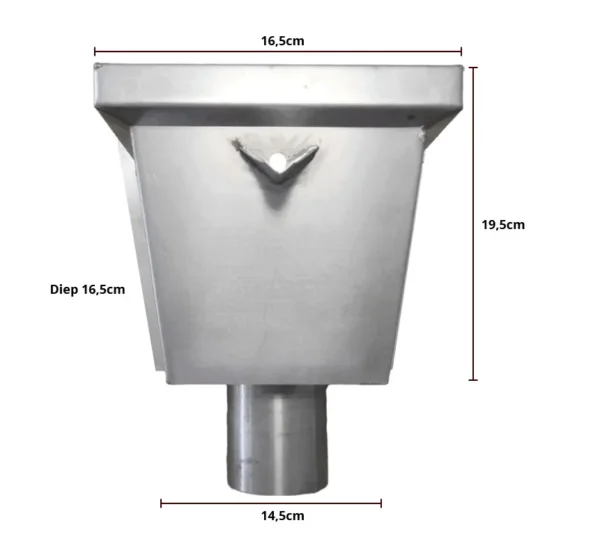 Aluminium vergaarbak junior rond 80mm - Ral-9005 fijnstructuur - Afbeelding 3