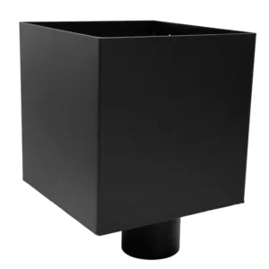 Vergaarbak Kubus 200x200mm rond 80 mm - RAL 9005 fijnstructuur