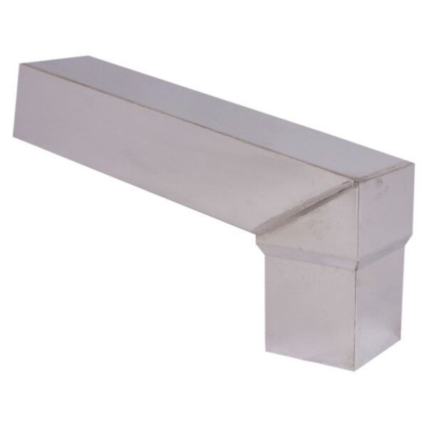 Stadsuitloop zink 60x80mm naar 78x78mm vierkant 300mm lang - Afbeelding 2